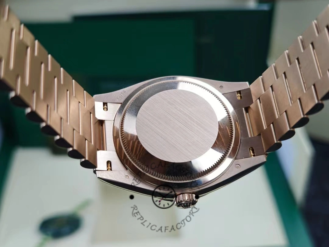 Rolex Day-Date 128235 Everose Gold Brown Ombre Diamond Dial 36MM Unisex Replica Watch