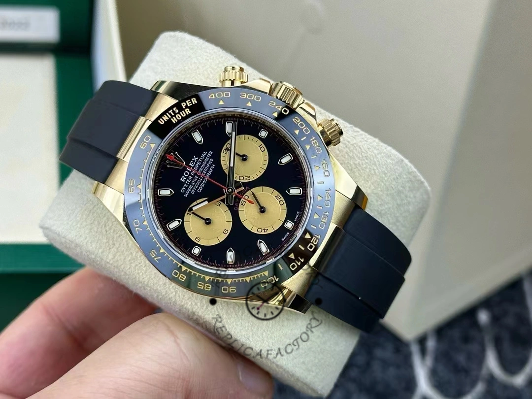 Rolex Daytona 116518LN Black Dial Rubber strap 40mm Mens Replica Watch