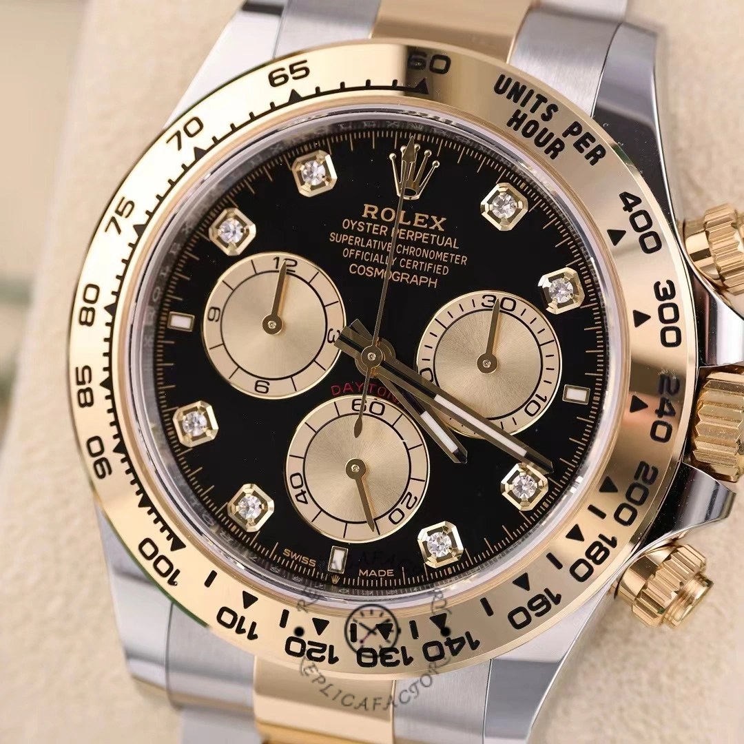 Rolex Two Tone Daytona 126503 0002 Black Diamond Replica Watch