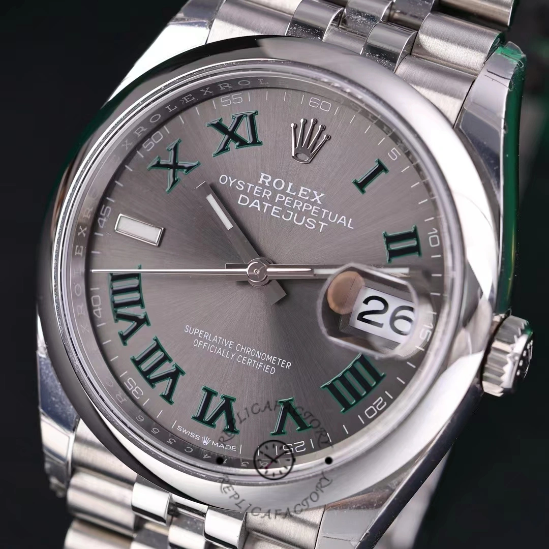 Rolex Datejust m126200 0017 Grey Wimbledon dial Stainless Steel 36MM Unisex Replica Watch