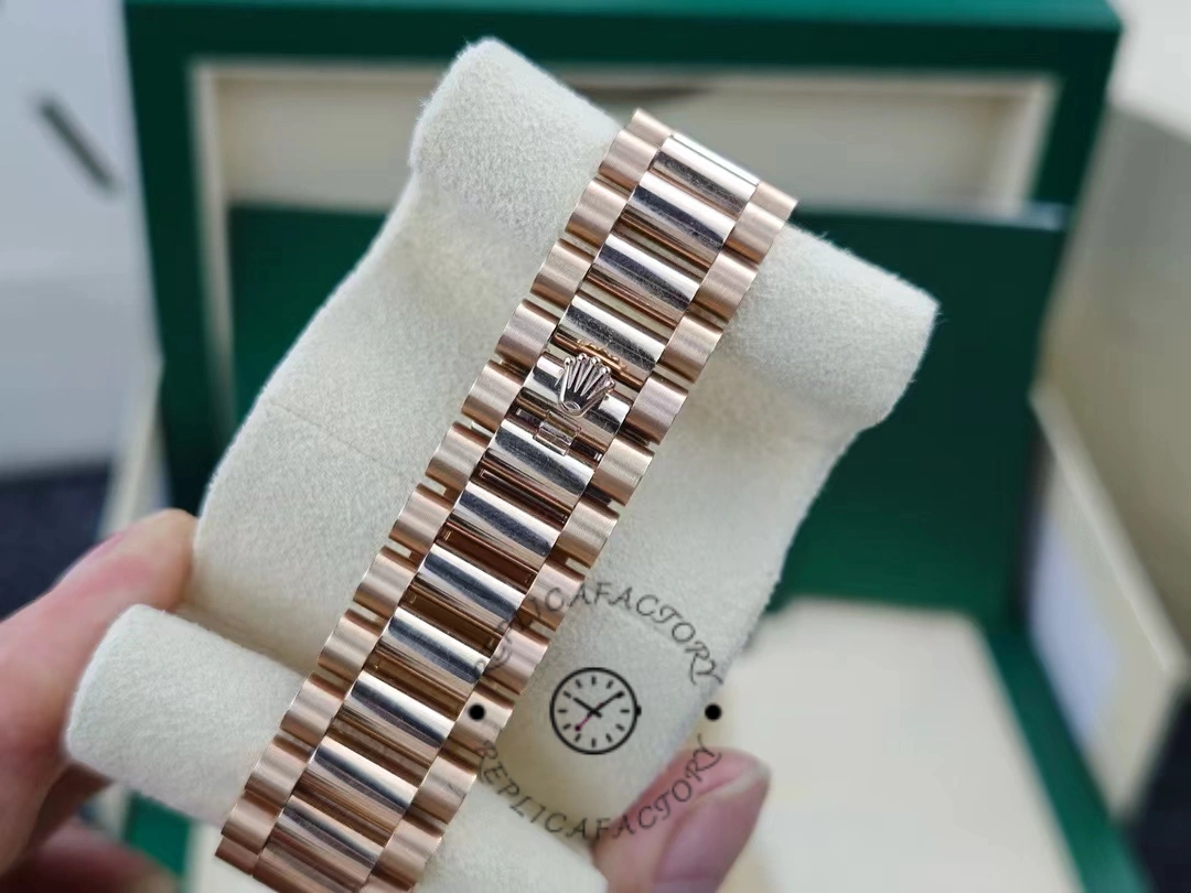 Rolex Day-Date 128235 Everose Gold Brown Ombre Diamond Dial 36MM Unisex Replica Watch