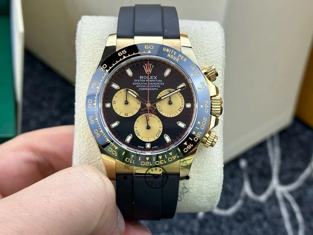 Rolex Daytona 116518LN Black Dial Rubber strap 40mm Mens Replica Watch