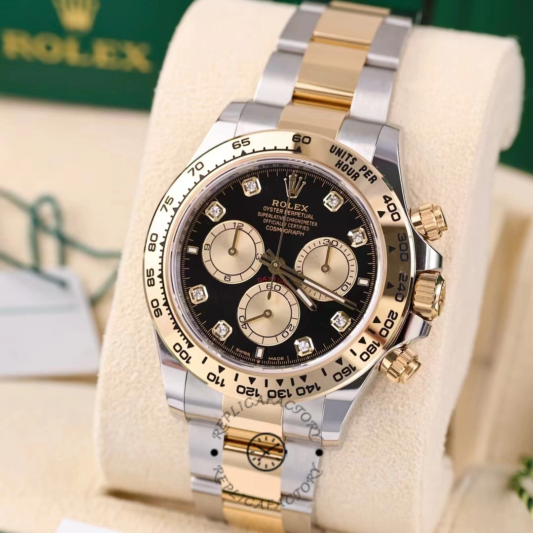 Rolex Two Tone Daytona 126503 0002 Black Diamond Replica Watch