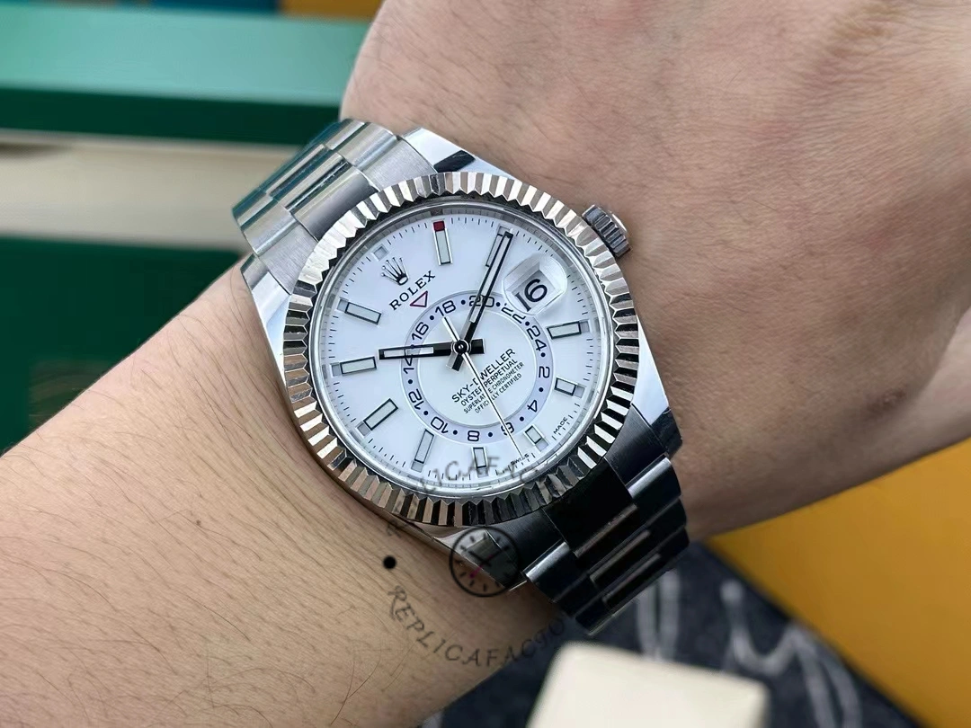 Rolex Sky-Dweller 326934 Stainless Steel White Dial 42MM Replica Watch