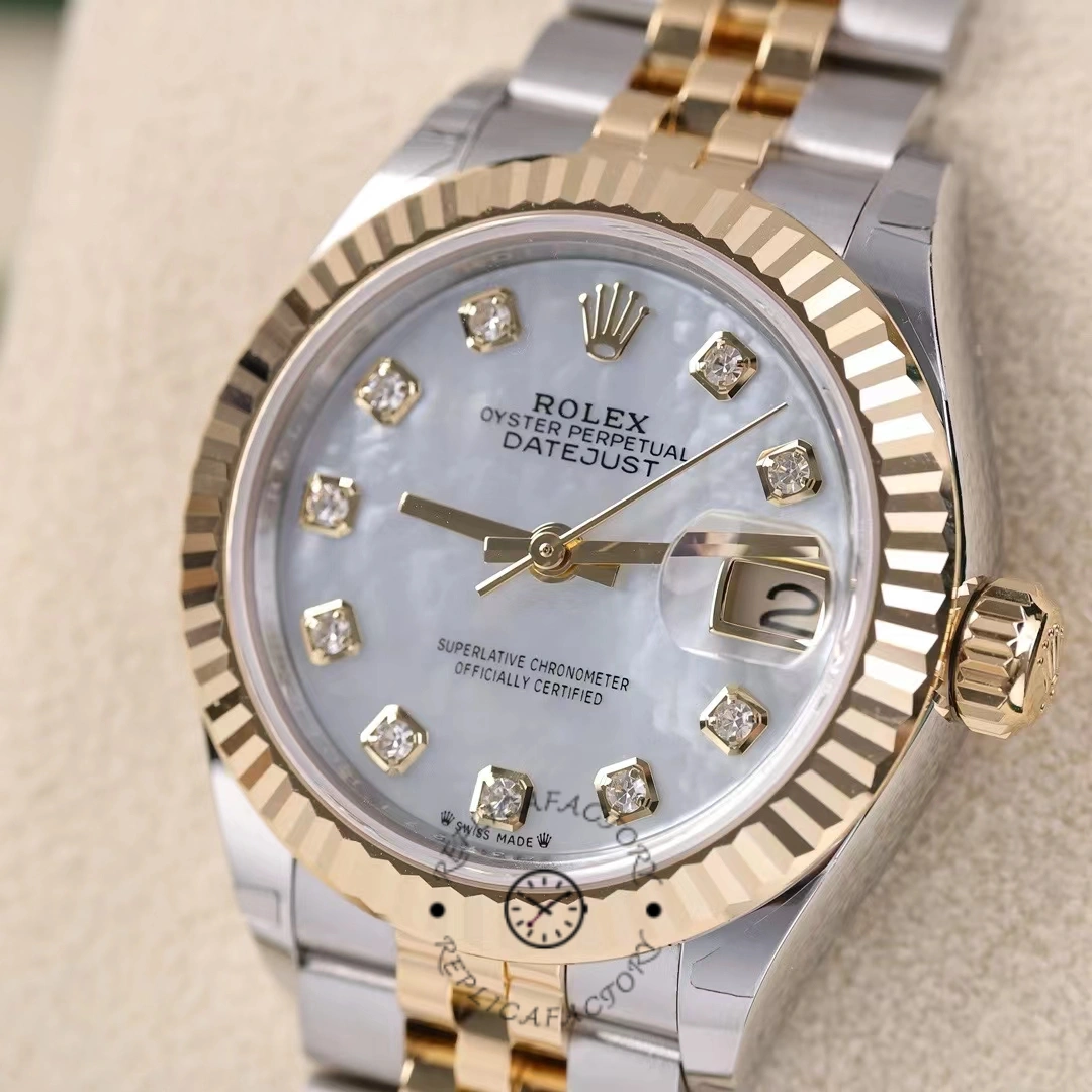 Rolex Datejust 279173 Mother Of Pearl Diamond Dial Fluted Bezel 28mm Lady Replica Watch
