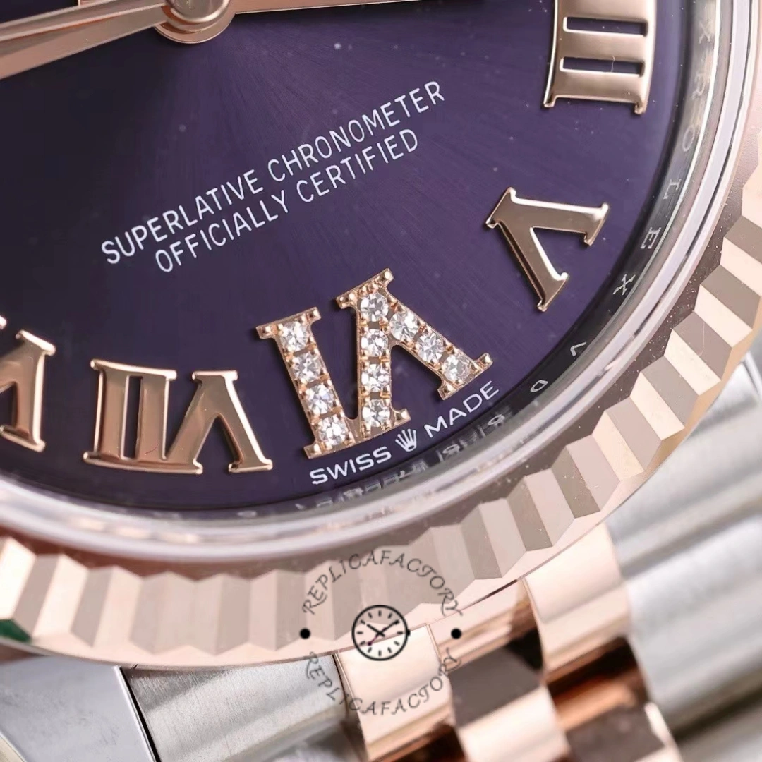 Rolex Datejust 31 Aubergine Pave Roman Dial M278271 0020 Women's Watch