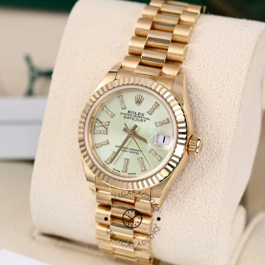 Rolex Datejust 279178 Linden Green Dial Fluted Bezel 28mm Lady Replica Watch