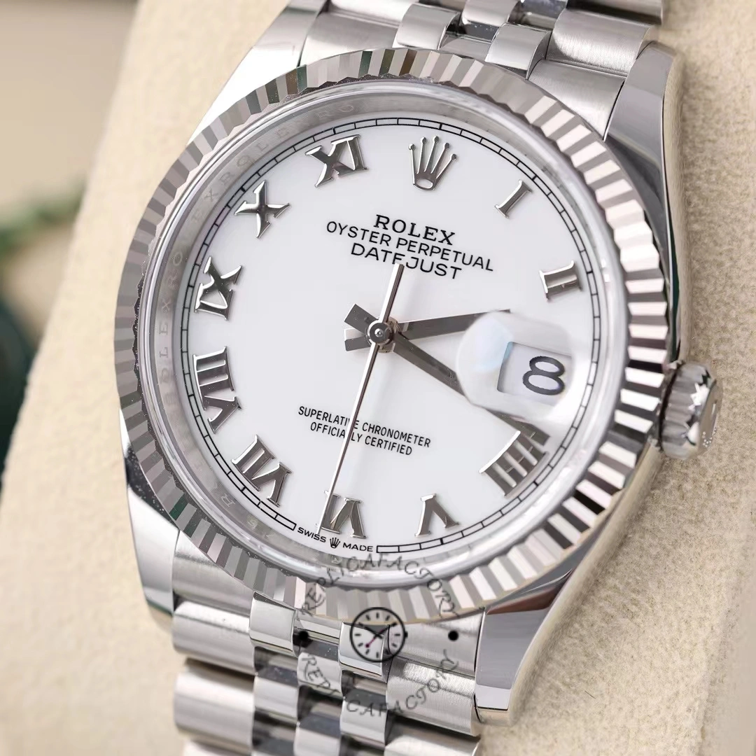 Rolex Datejust 126234 Fluted Bezel White Roman Dial 36MM Unisex Replica Watch