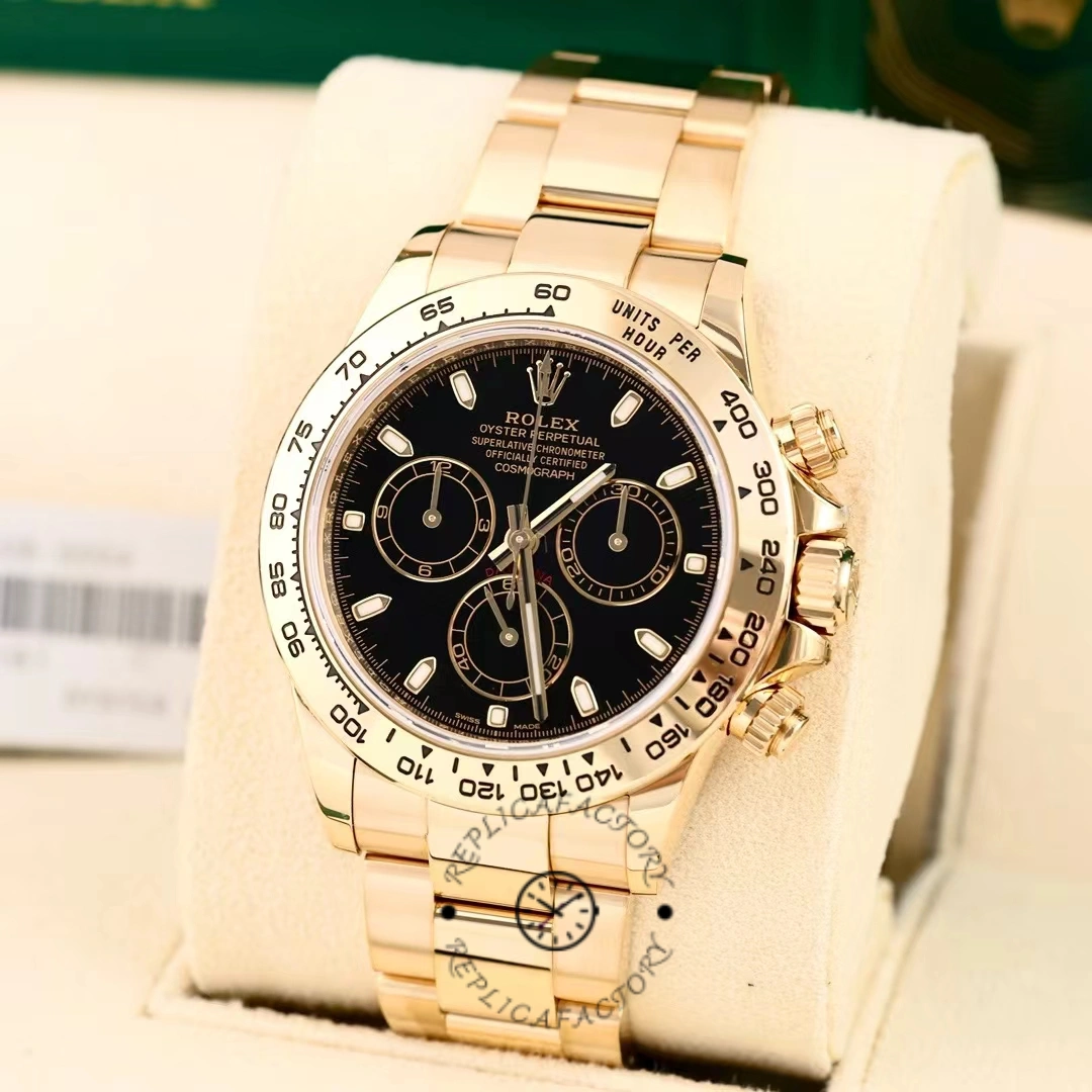 Rolex Daytona 116508 Yellow Gold Black Index Dial 40MM Mens Replica Watch