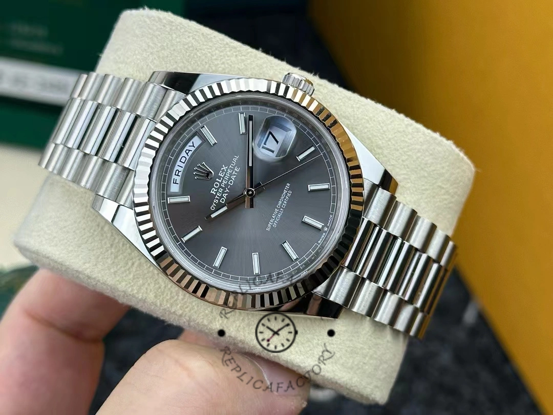 Rolex Day Date 40 18K White Gold Slate Dial M228239 0060 Men's Watch