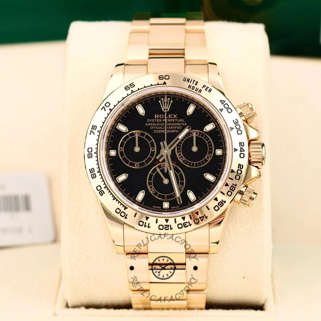 Rolex Daytona 116508 Yellow Gold Black Index Dial 40MM Mens Replica Watch