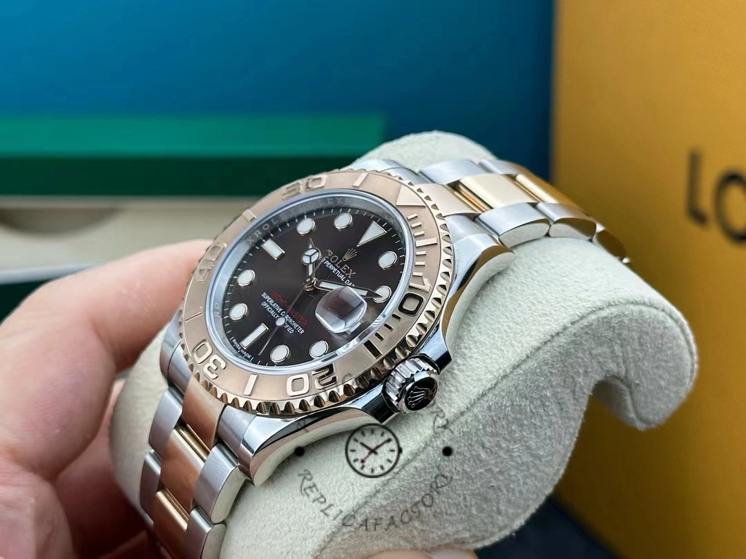 Rolex Yacht Master II 116621 Chocolate Dial Rose Gold 40mm Mens Replica Watch