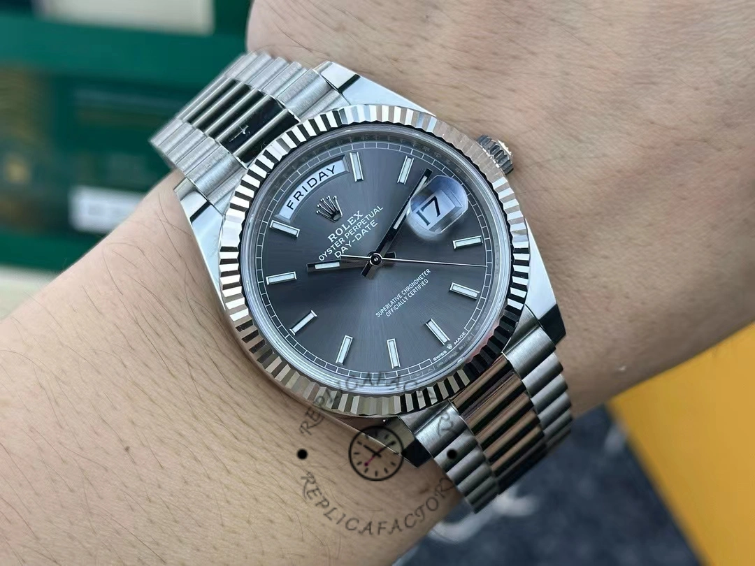 Rolex Day Date 40 18K White Gold Slate Dial M228239 0060 Men's Watch