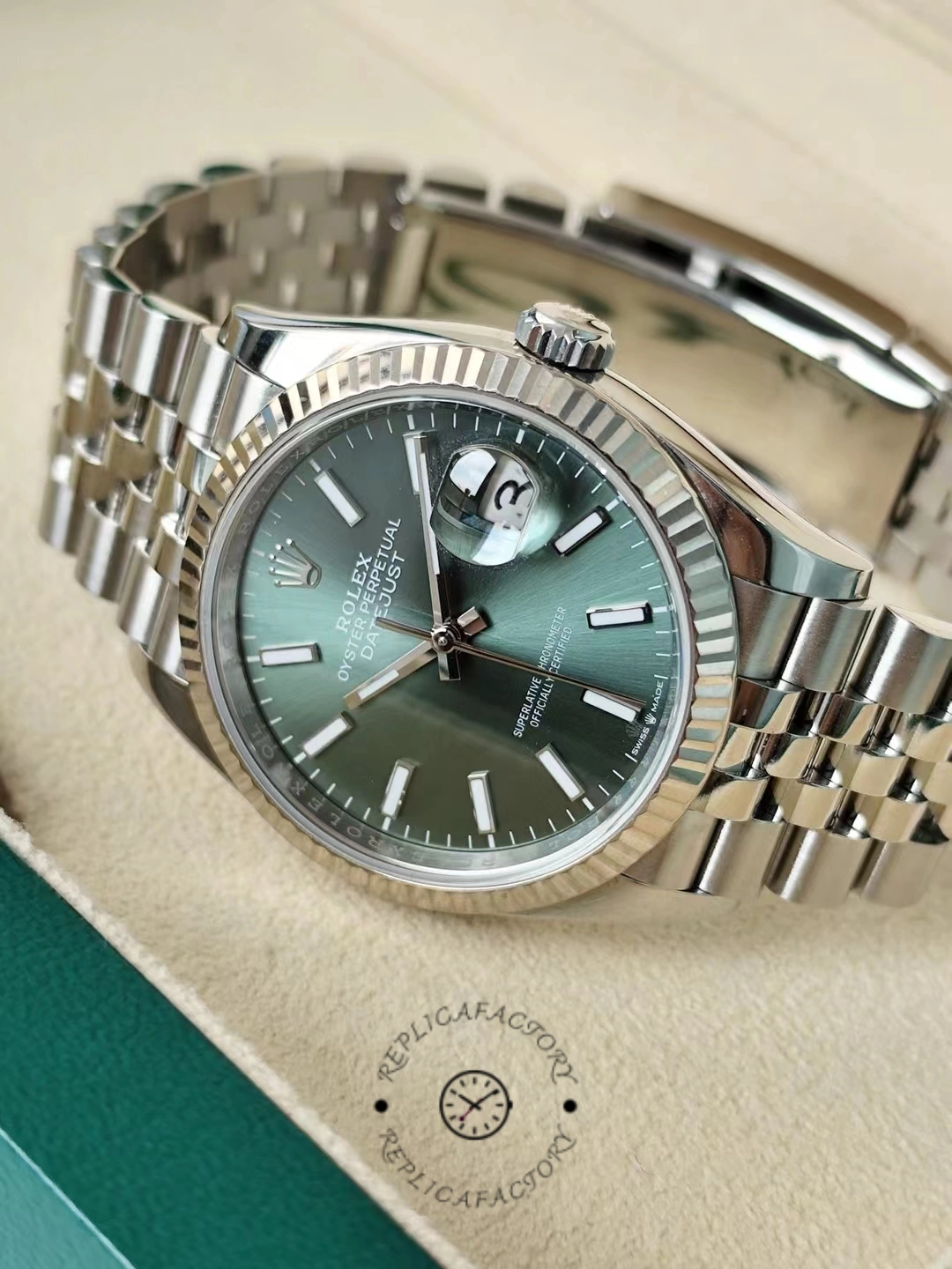 Rolex Datejust 126234 Stainless Steel Mint Green Dial 36MM Unisex Replica Watch
