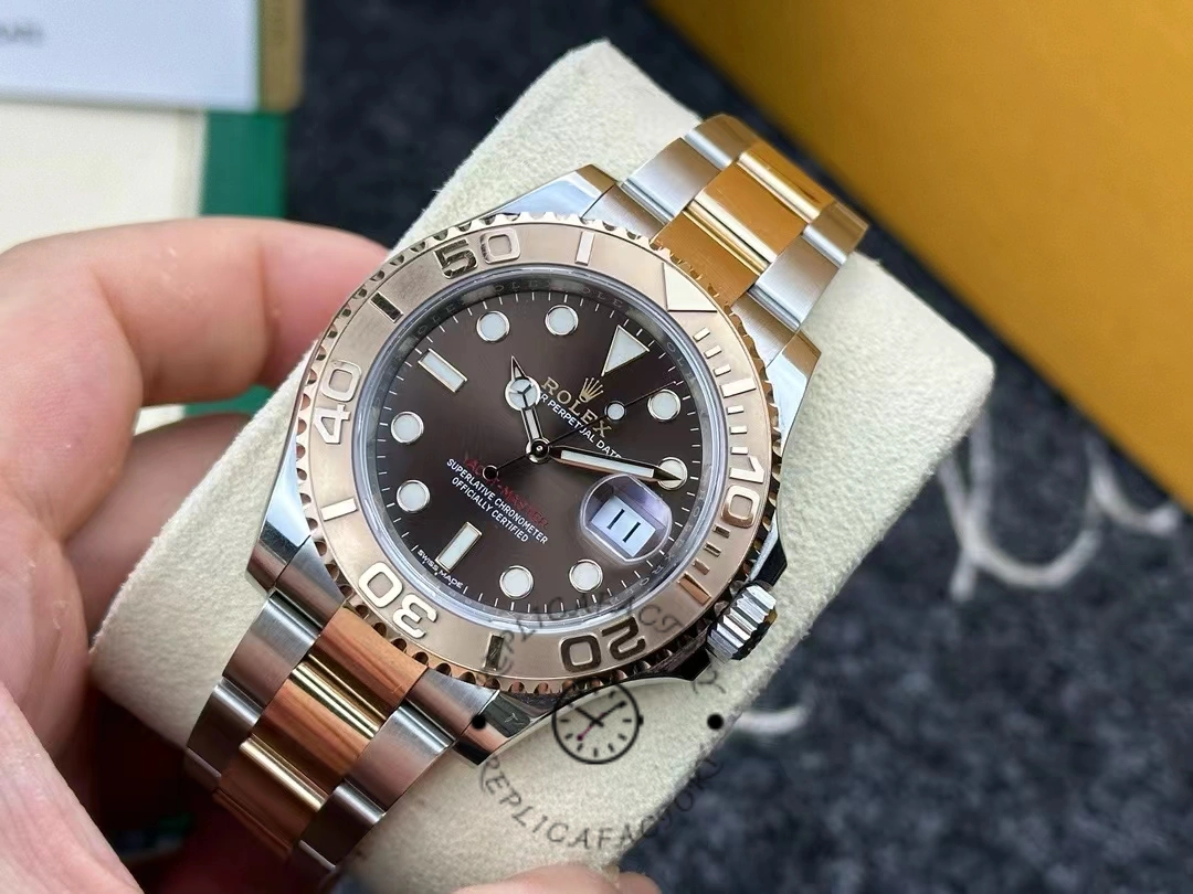 Rolex Yacht Master II 116621 Chocolate Dial Rose Gold 40mm Mens Replica Watch
