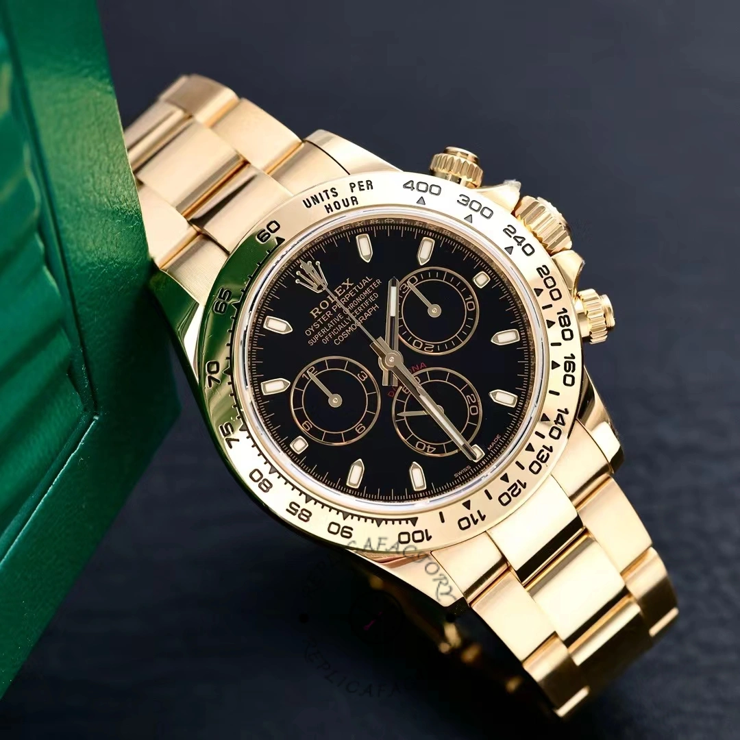 Rolex Daytona 116508 Yellow Gold Black Index Dial 40MM Mens Replica Watch