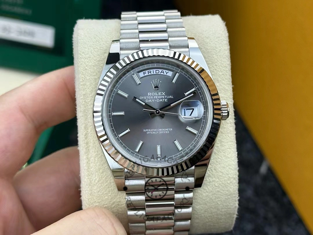 Rolex Day Date 40 18K White Gold Slate Dial M228239 0060 Men's Watch