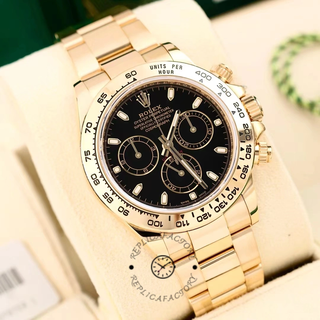 Rolex Daytona 116508 Yellow Gold Black Index Dial 40MM Mens Replica Watch