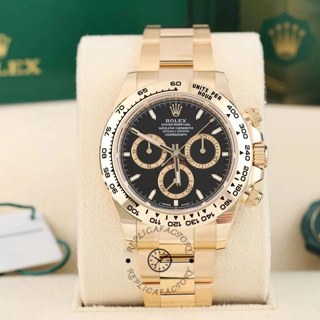 Rolex Daytona 40mm Yellow Gold Oyster Bracelet with Black Stick Dial 126508 0004