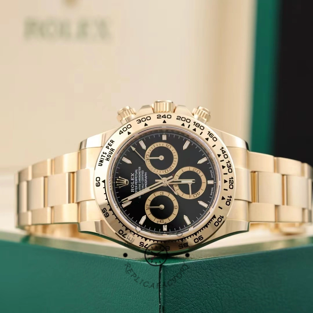 Rolex Daytona 40mm Yellow Gold Oyster Bracelet with Black Stick Dial 126508 0004