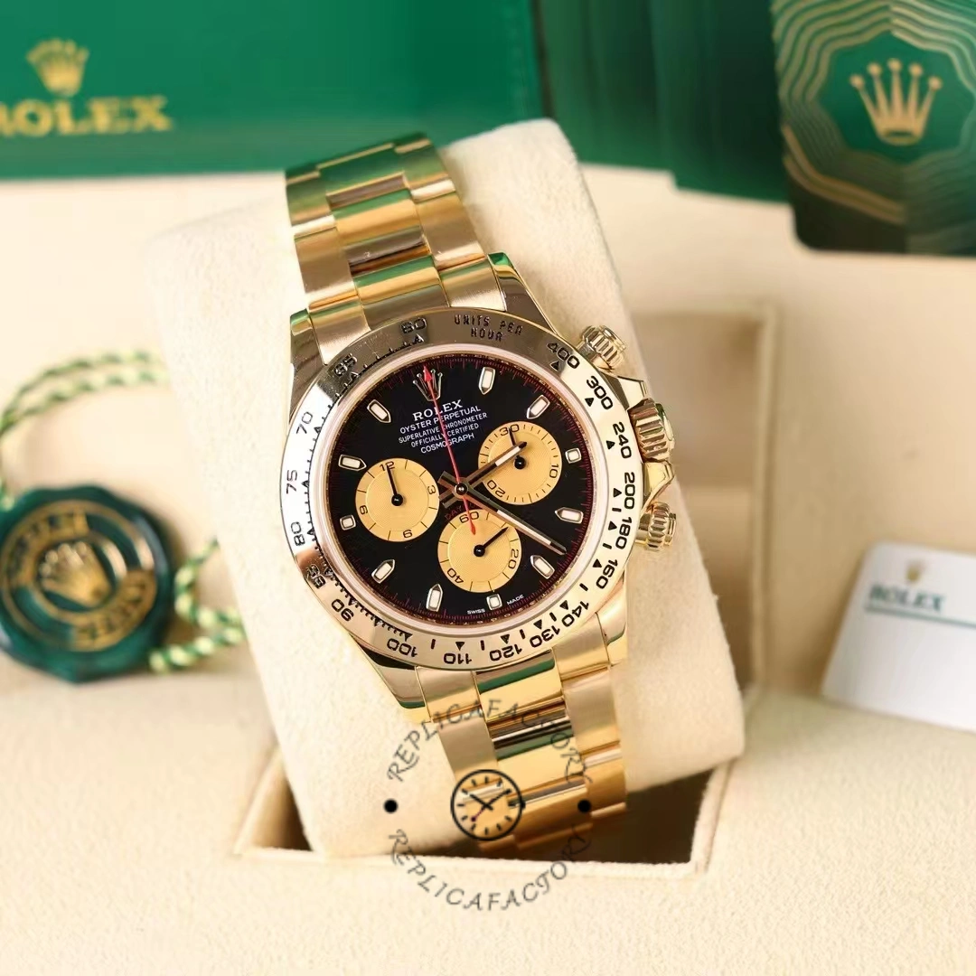 Rolex Daytona 116508 Yellow Gold Black Dial 40MM Mens Replica Watch