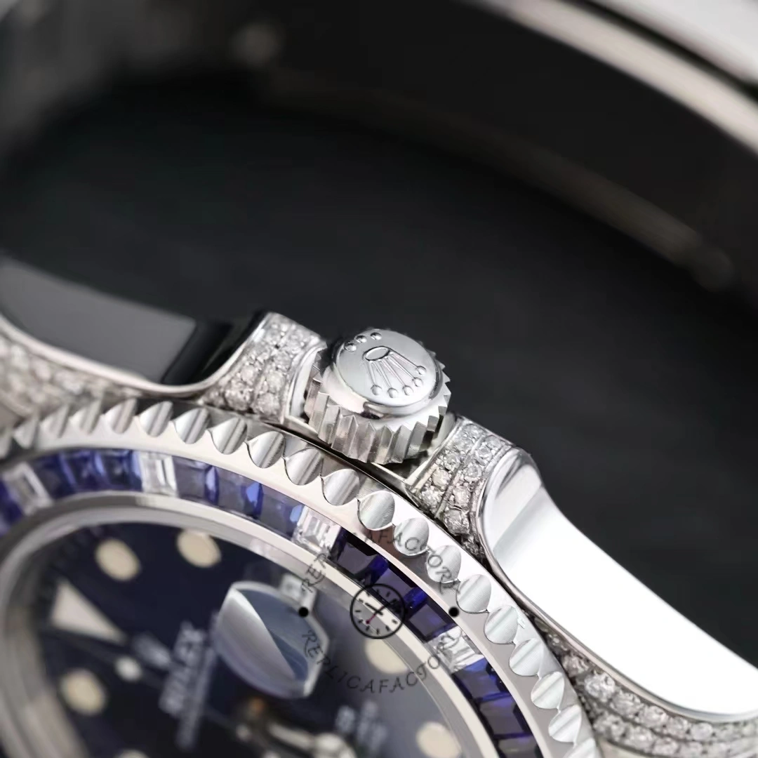 Rolex Submariner Date 116610LN Custom Diamond Stainless Steel Blue Dial 40MM Mens Replica Watch