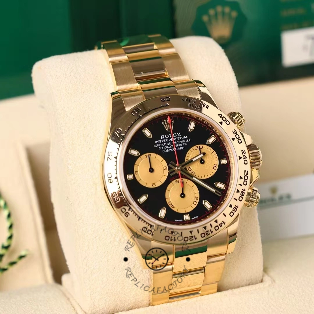 Rolex Daytona 116508 Yellow Gold Black Dial 40MM Mens Replica Watch
