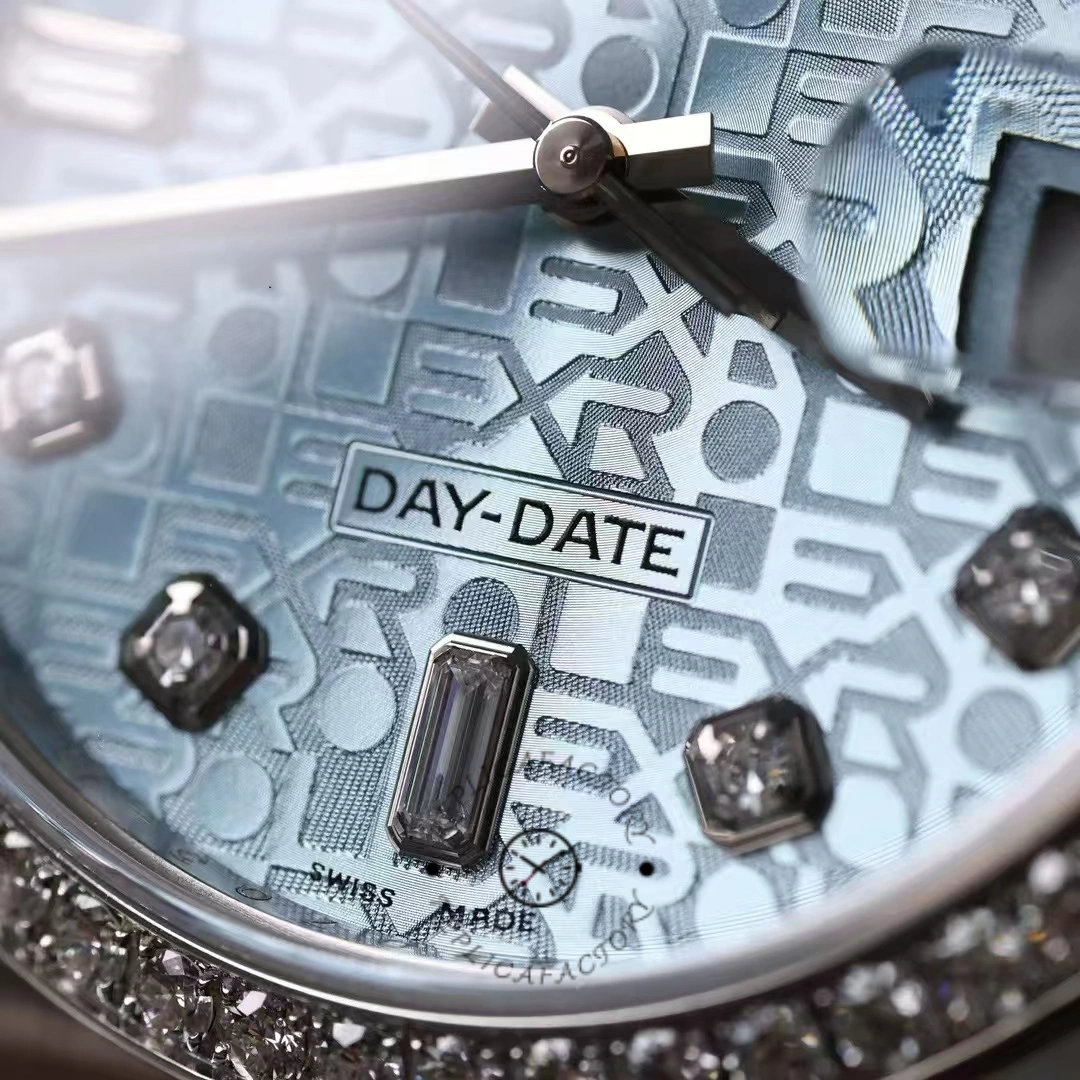 Rolex Day Date 118346 Blue Diamond Dial Platinum 36mm Unisex Replica Watch