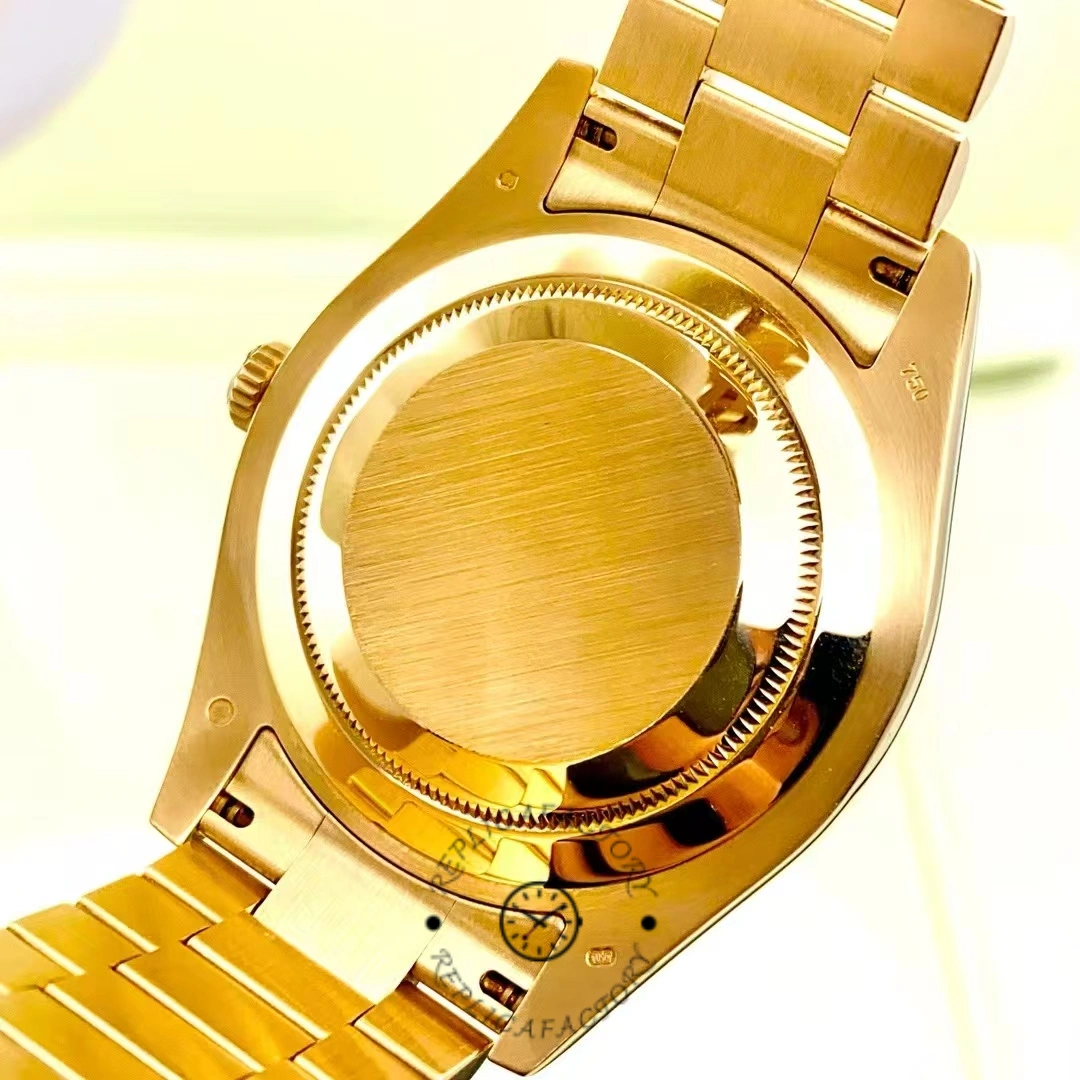 Rolex Day-Date 218238 Champagne Ruby Dial Yellow Gold 41MM Mens Replica Watch