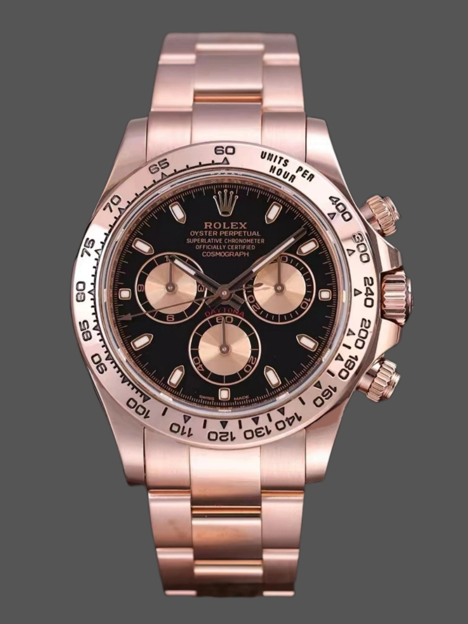 Rolex Daytona 116505 Rose Gold Black Baton Dial