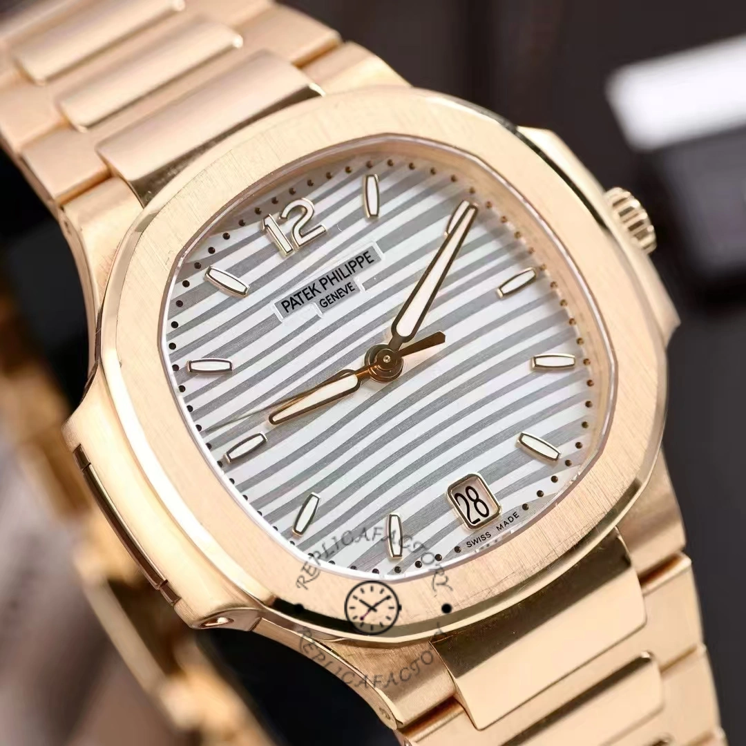Patek Philippe Nautilus Ladies Rose Gold & Yellow Gold Silver Dial 7118 1R 001 35.2mm