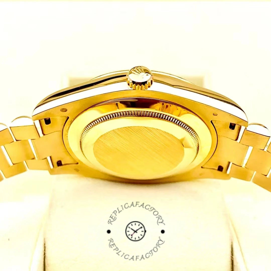 Rolex Day-Date 218238 Champagne Ruby Dial Yellow Gold 41MM Mens Replica Watch