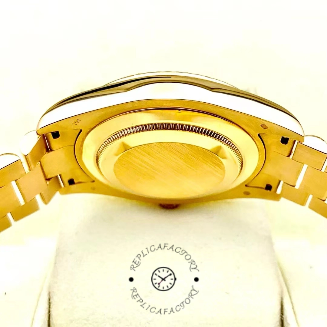 Rolex Day-Date 218238 Champagne Ruby Dial Yellow Gold 41MM Mens Replica Watch