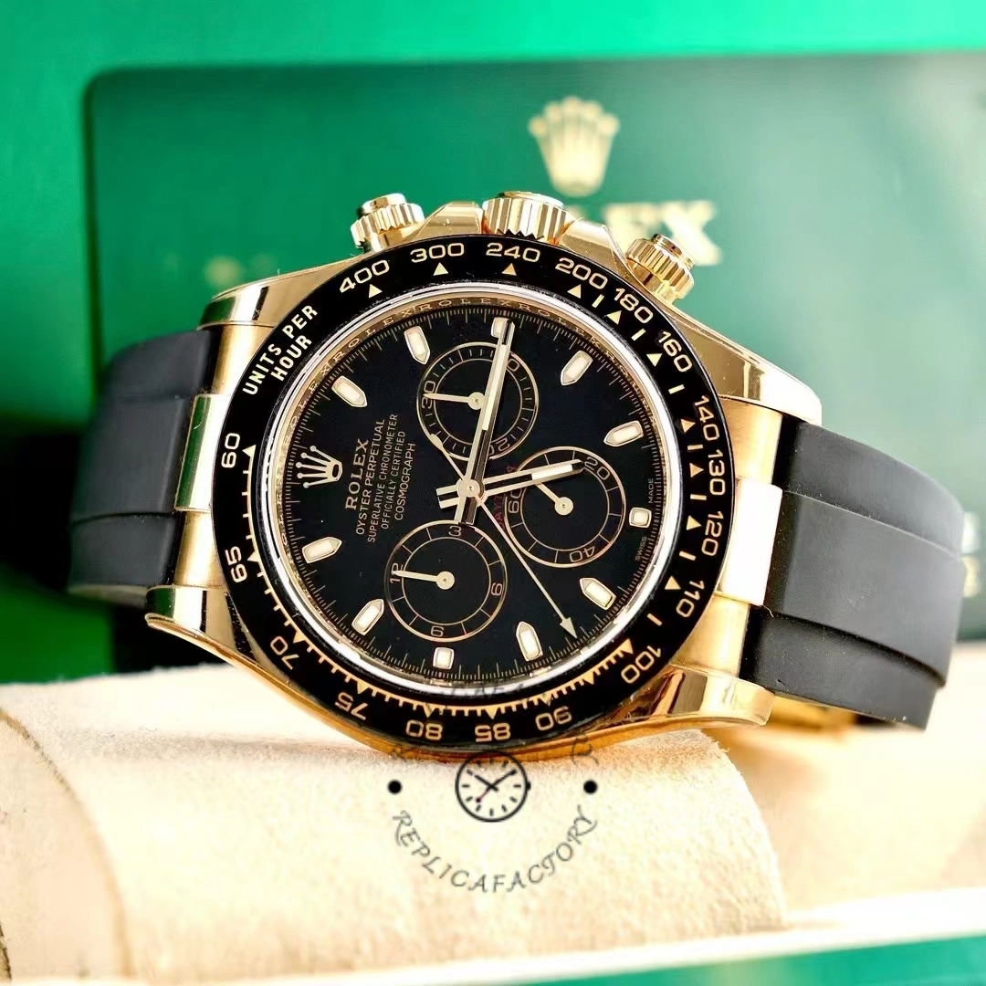 Rolex Daytona 116518LN Black Dial Yellow Gold 40mm Mens Replica Watch