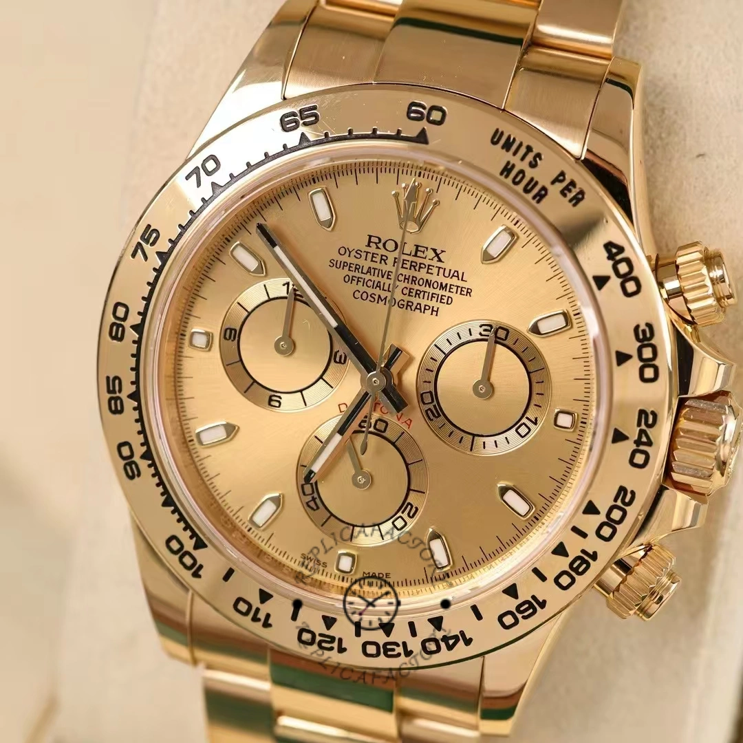 Rolex Daytona 116508 Yellow Gold Champagne Index Dial 40MM Mens Replica Watch