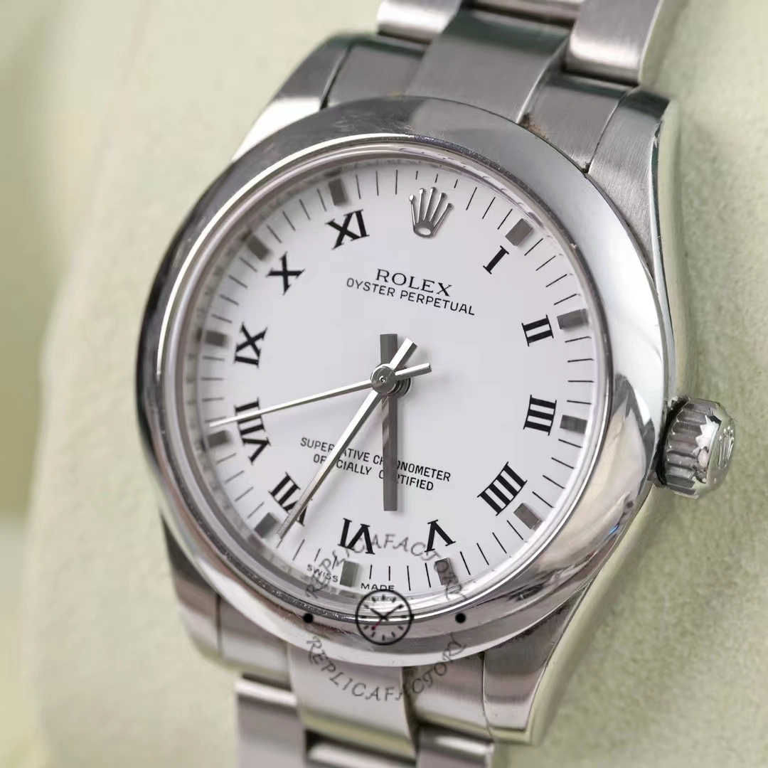 Rolex Oyster Perpetual 177200 White Roman Dial Oyster Bracelet 31mm Lady Replica Watch