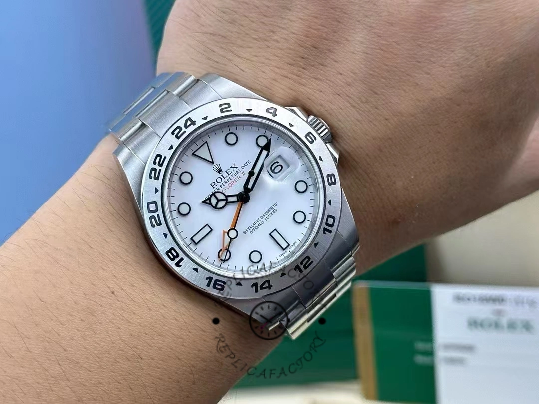 Rolex Explorer II m226570 0001 Stainless Steel White Dial 42MM Mens Replica Watch