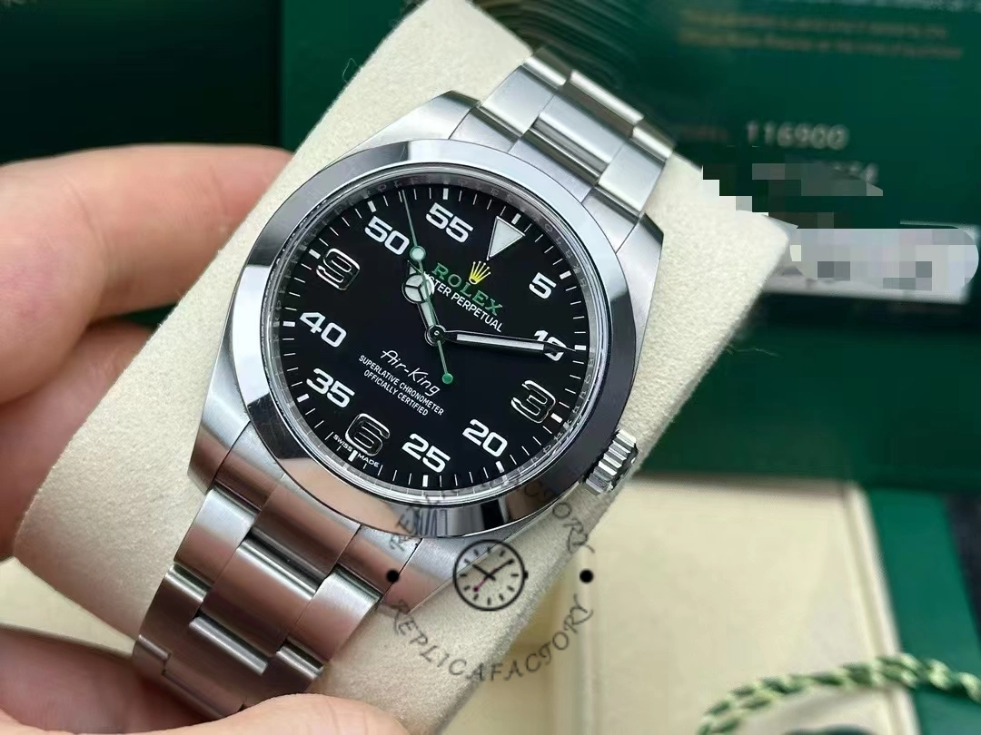 Rolex Air-King Stainless Steel Black Arabic Dial 116900
