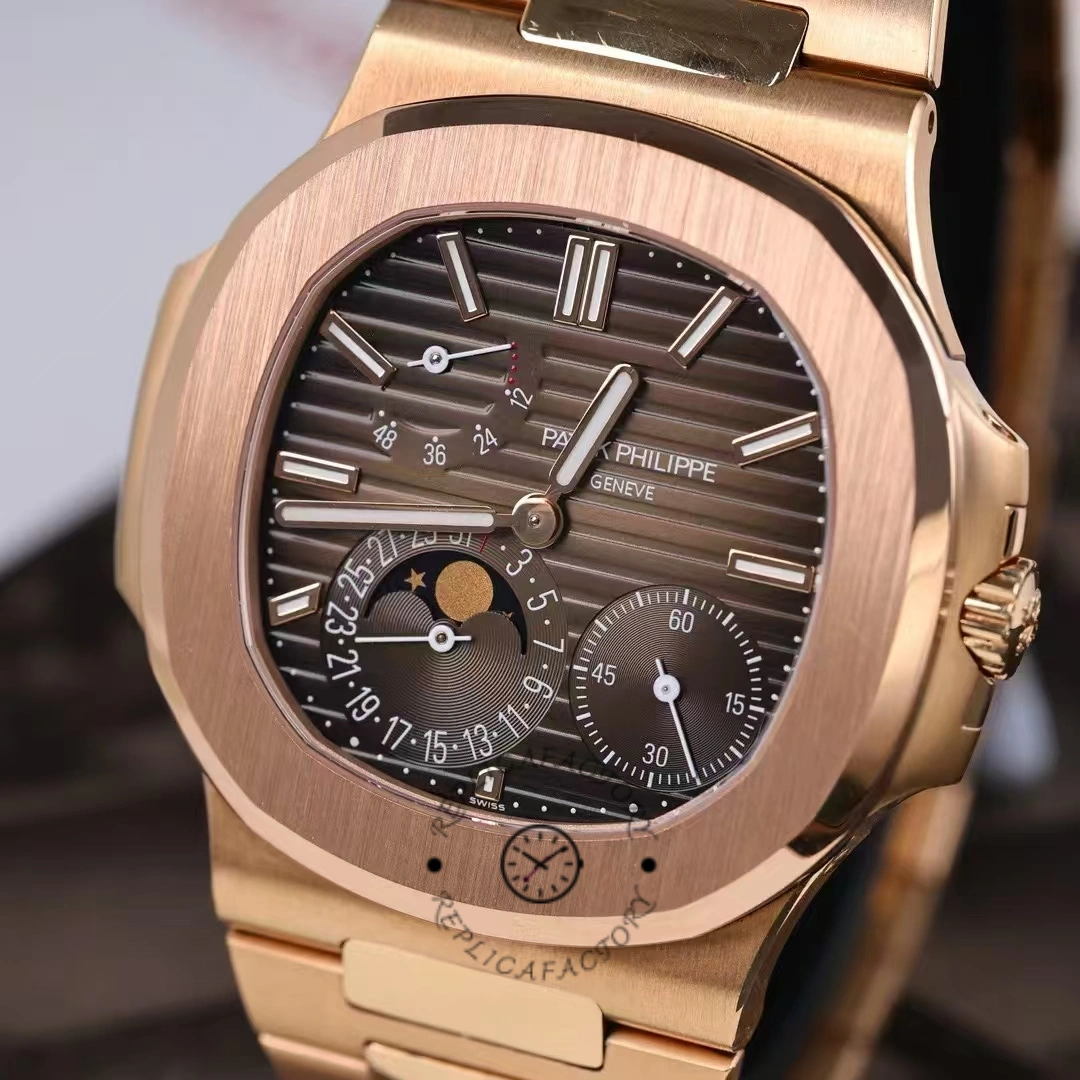 Patek Philippe Nautilus Moon Phase Rose Gold Brown Sunburst 5712 1R 001