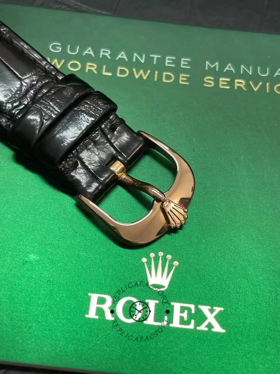 Rolex Cellini Time 50505 Black Leather Strap Black Dial 39mm Mens Replica Watch