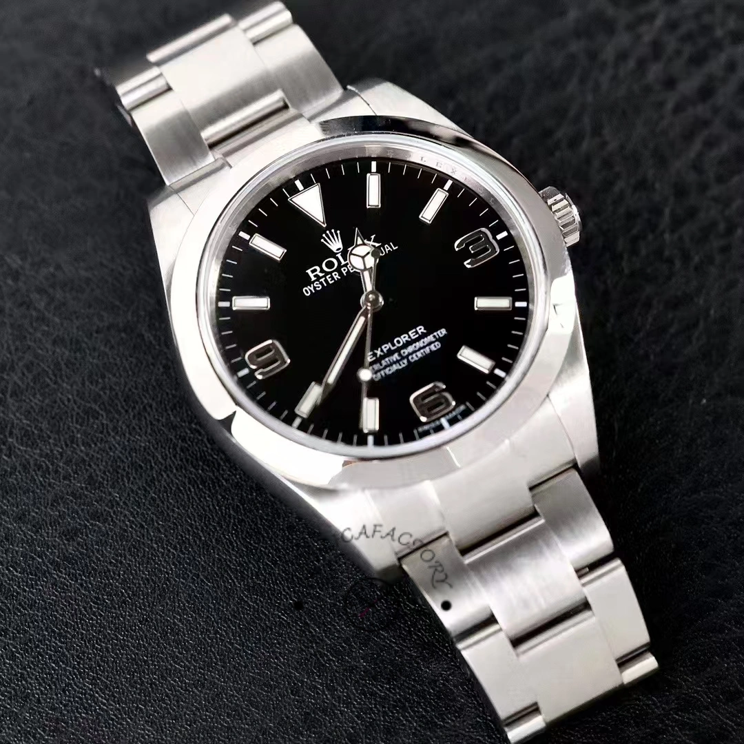 Rolex Explorer 214270 Stainless Steel Black Dial 39mm Mens Replica Watch