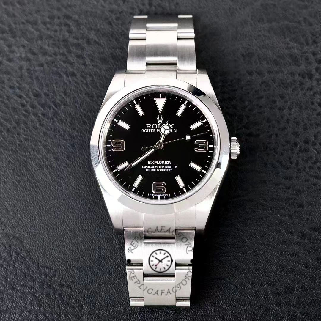 Rolex Explorer 214270 Stainless Steel Black Dial 39mm Mens Replica Watch