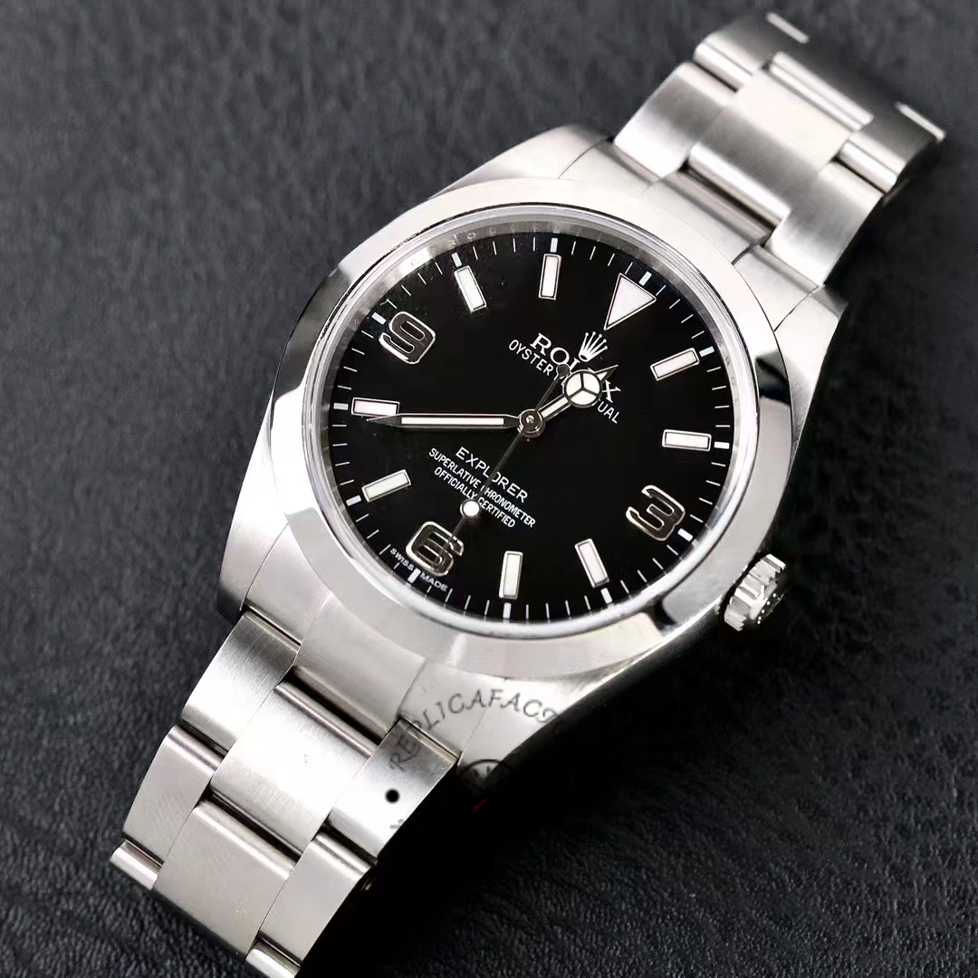 Rolex Explorer 214270 Stainless Steel Black Dial 39mm Mens Replica Watch