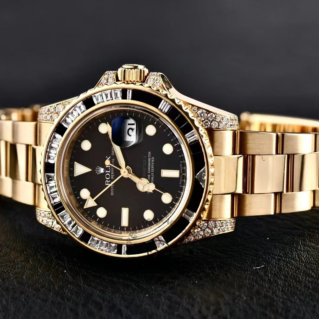 Rolex GMT-Master II 116758 Diamond Black Dial 40mm Mens Replica Watch