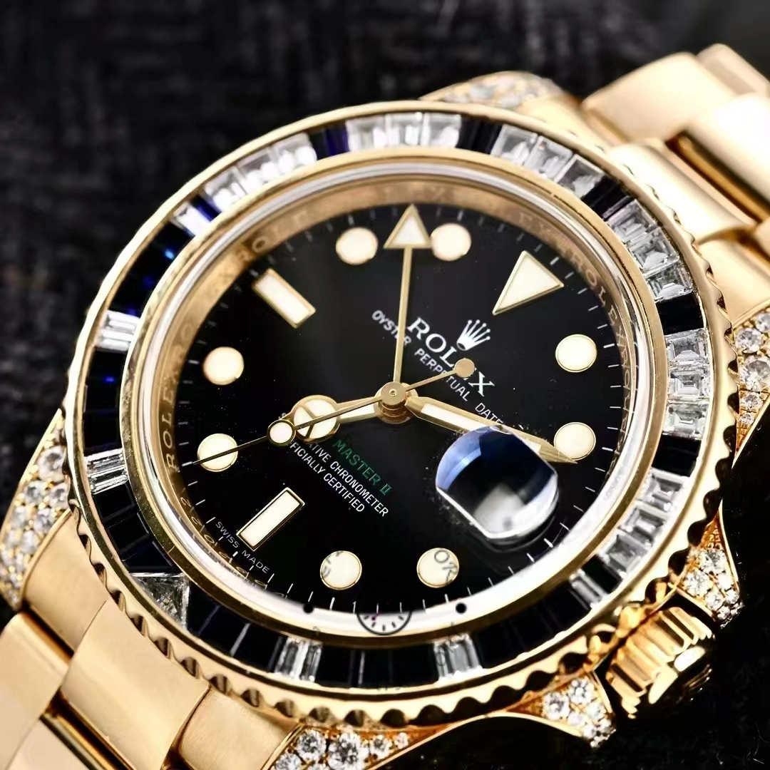 Rolex GMT-Master II 116758 Diamond Black Dial 40mm Mens Replica Watch