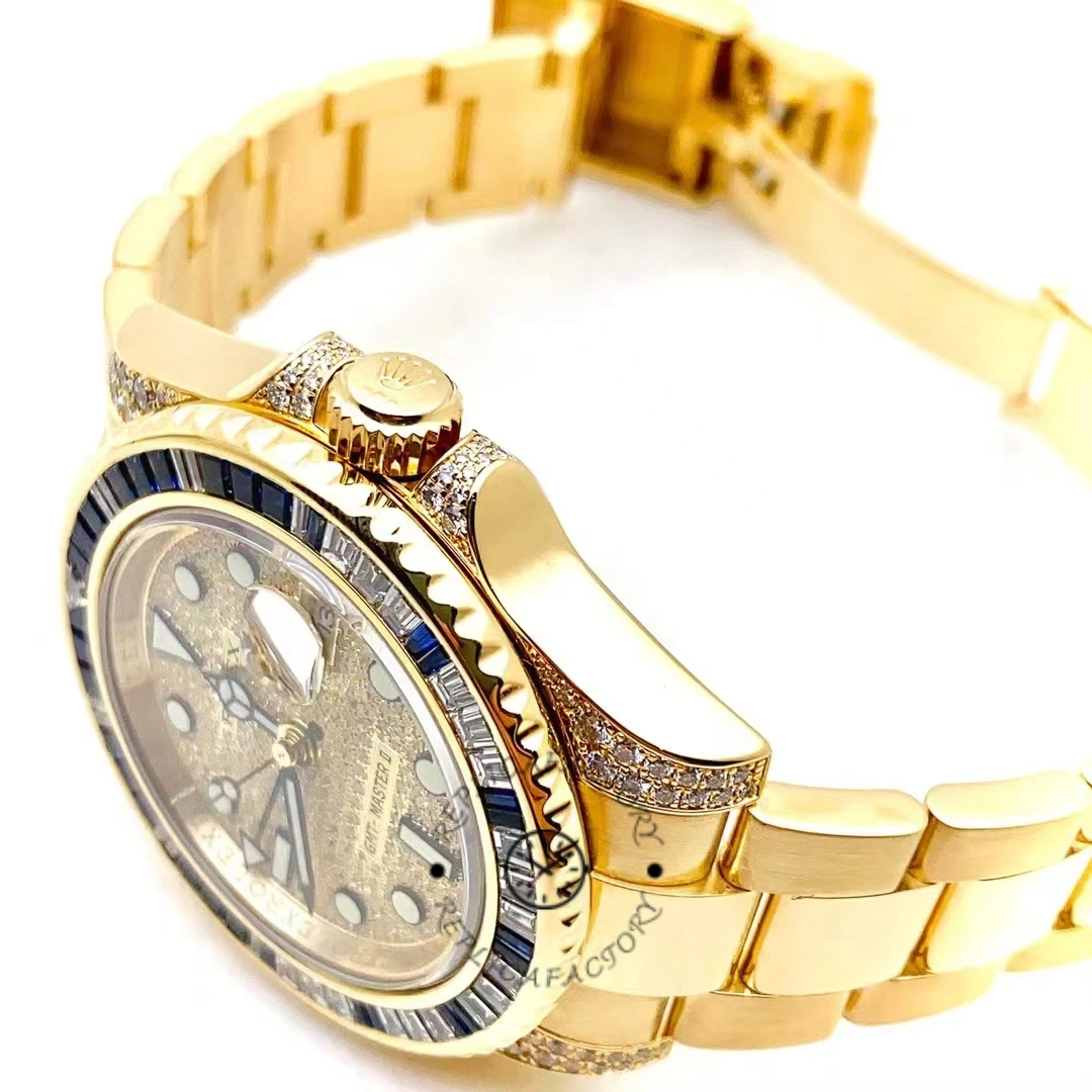 Rolex GMT-Master II 116758 Yellow Gold Pave Dial 40mm Mens Replica Watch