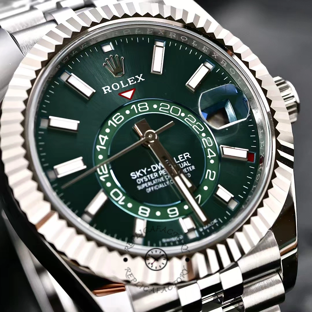 Rolex Sky Dweller 42 White Gold Fluted Bezel 336934 0002 Men's Watch