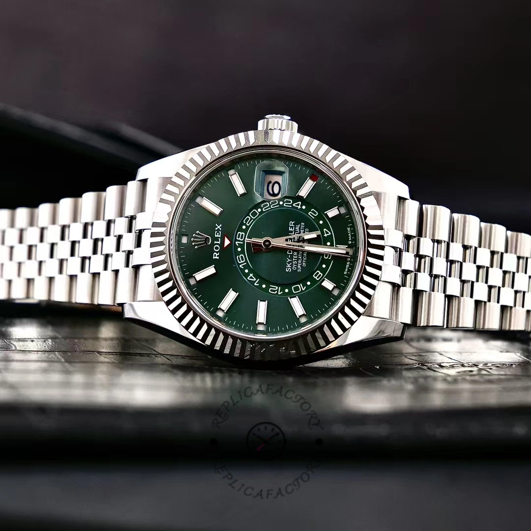 Rolex Sky Dweller 42 White Gold Fluted Bezel 336934 0002 Men's Watch