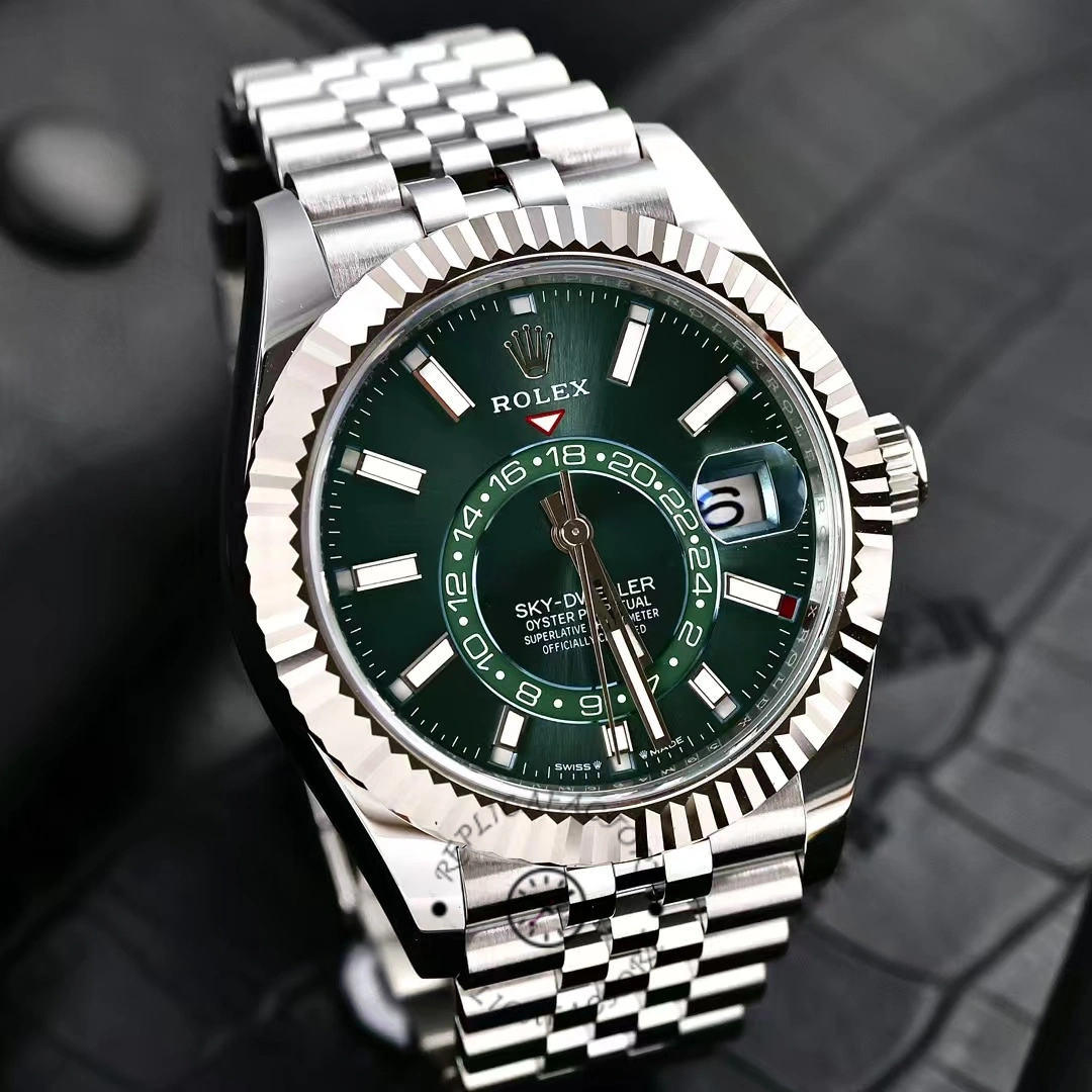 Rolex Sky Dweller 42 White Gold Fluted Bezel 336934 0002 Men's Watch