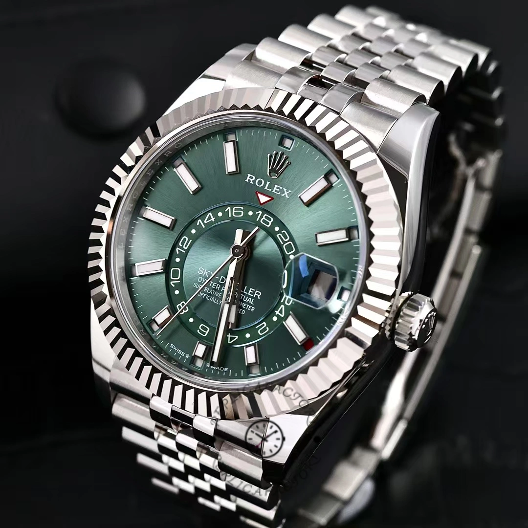 Rolex Sky Dweller 42 White Gold Fluted Bezel 336934 0002 Men's Watch